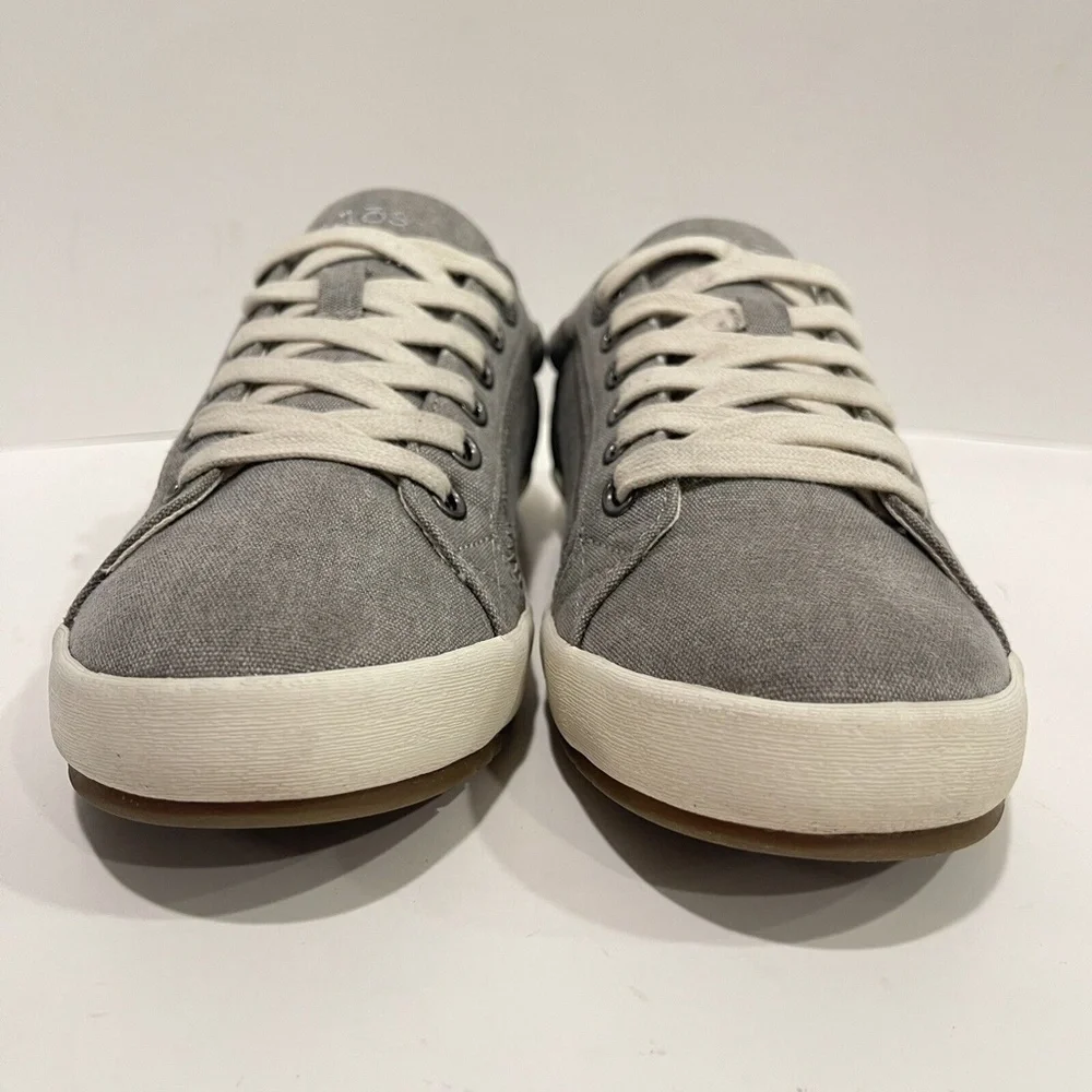 Taos Footwear Star Sneakers Womens Size 6.5 Gray Canvas Low Top Lace Up Shoes